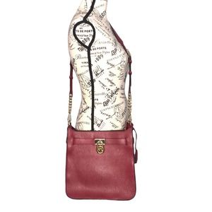 Michael Kors Hamilton Traveler Leather Messenger Saddle Bag